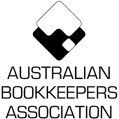 Logo of the Australian Bookkeepers Association, featuring three black geometric shapes above the organization’s name in bold, uppercase letters—a symbol of trust and professionalism for those seeking expert melbourne bookkeeping services. Inner North Bookkeeping