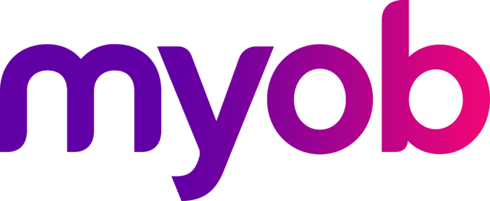 The MYOB logo, with lowercase letters in a purple-to-pink gradient on a white background, represents trusted bookkeeping services Melbourne businesses rely on. Inner North Bookkeeping